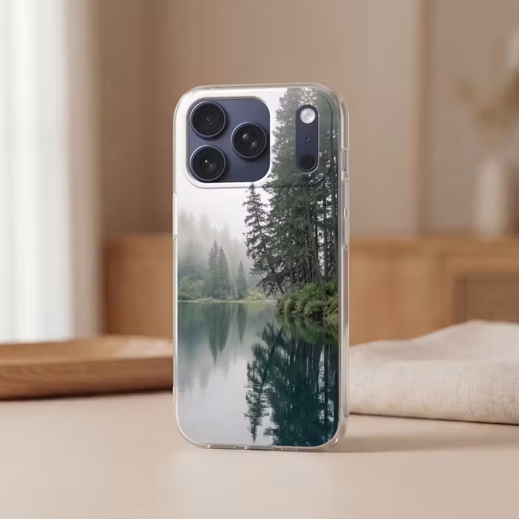 Telefoonhoesje Softcase - Bergen - Meer - Bos — 3