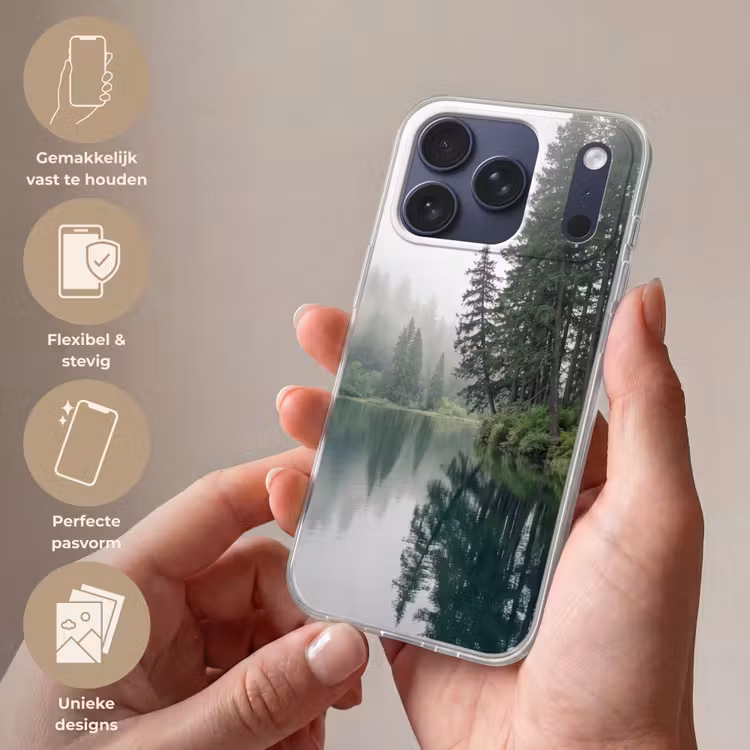 Telefoonhoesje Softcase - Bergen - Meer - Bos — 4