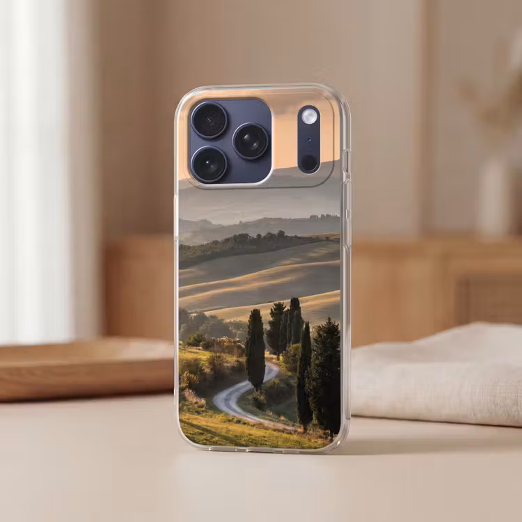 Telefoonhoesje Softcase - Toscaans - Landschap - Heuvels — 3