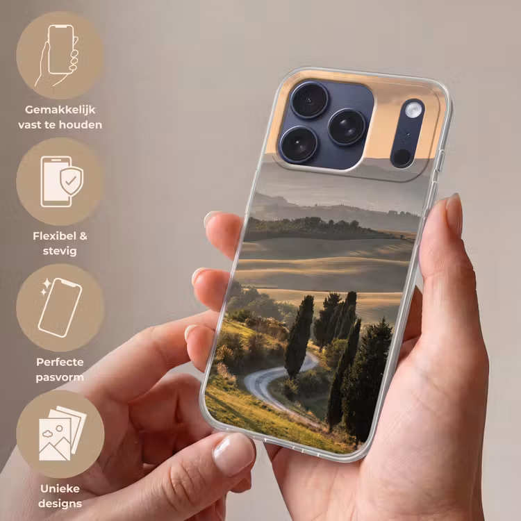 Telefoonhoesje Softcase - Toscaans - Landschap - Heuvels — 4