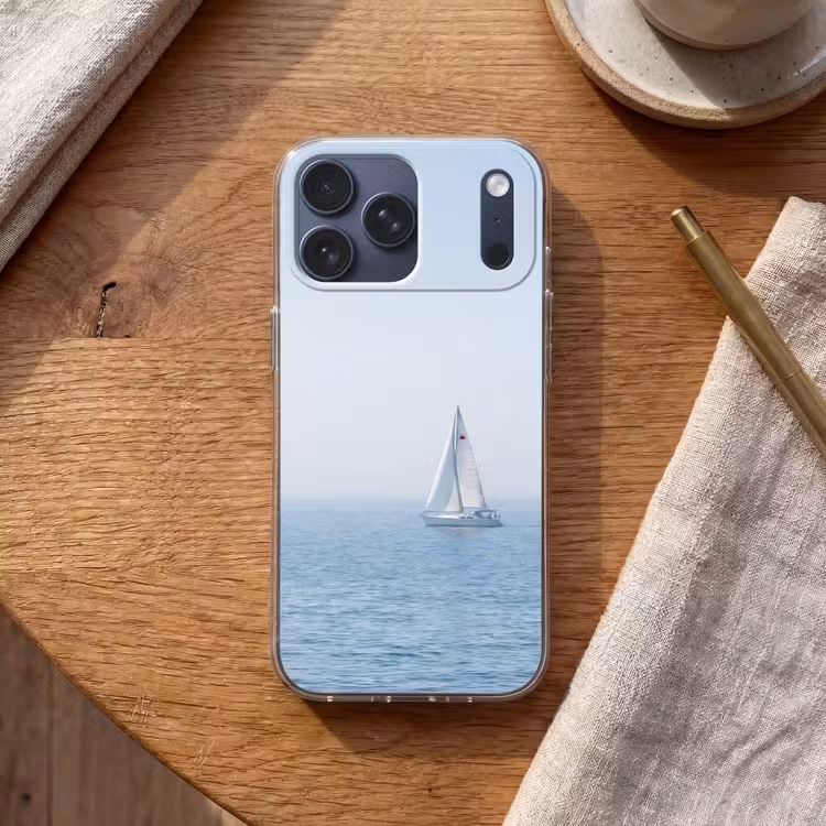 Telefoonhoesje Softcase - Horizon - Zeilboot - Zee — 2