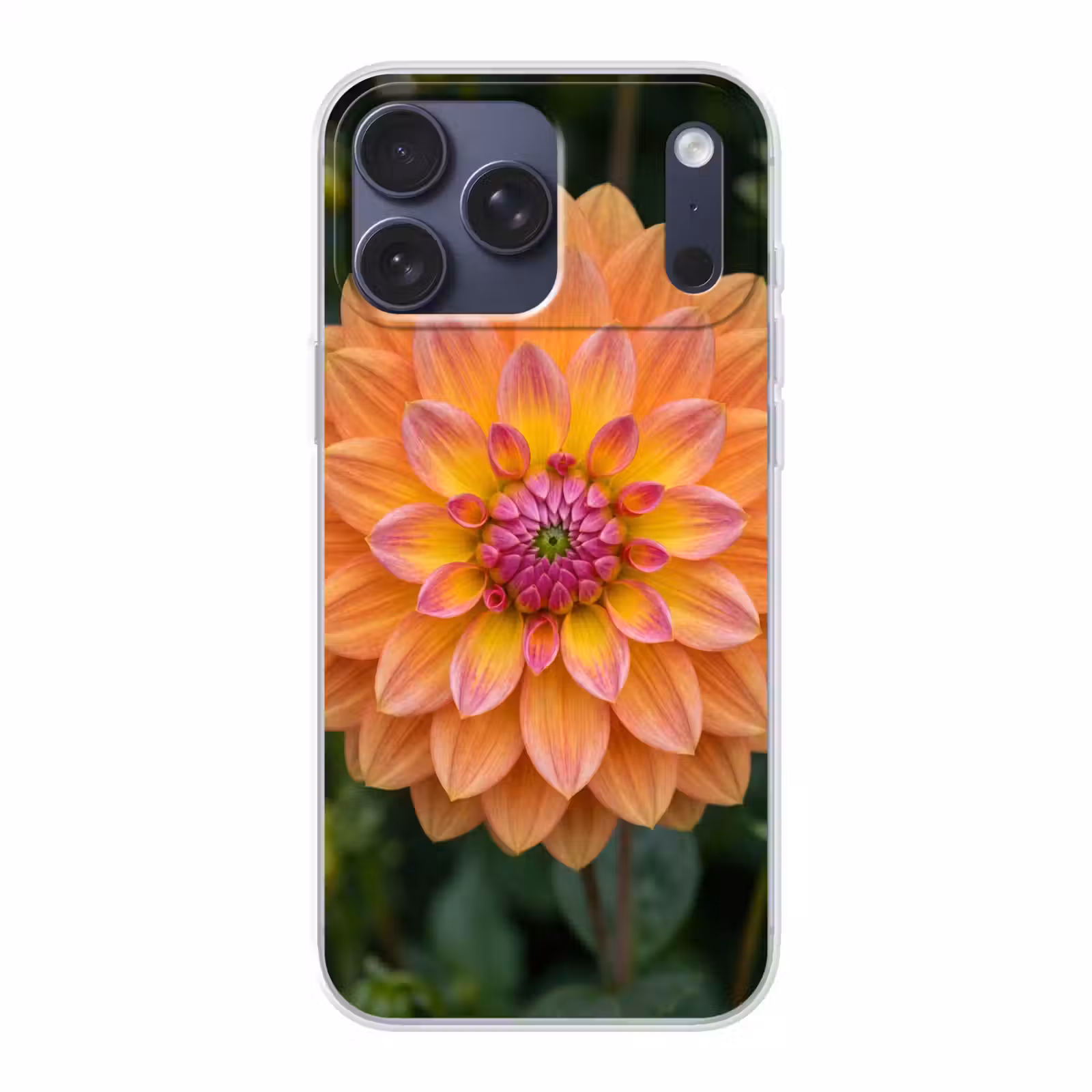 Telefoonhoesje Softcase - Dahlia - Bloem - Oranje — 1