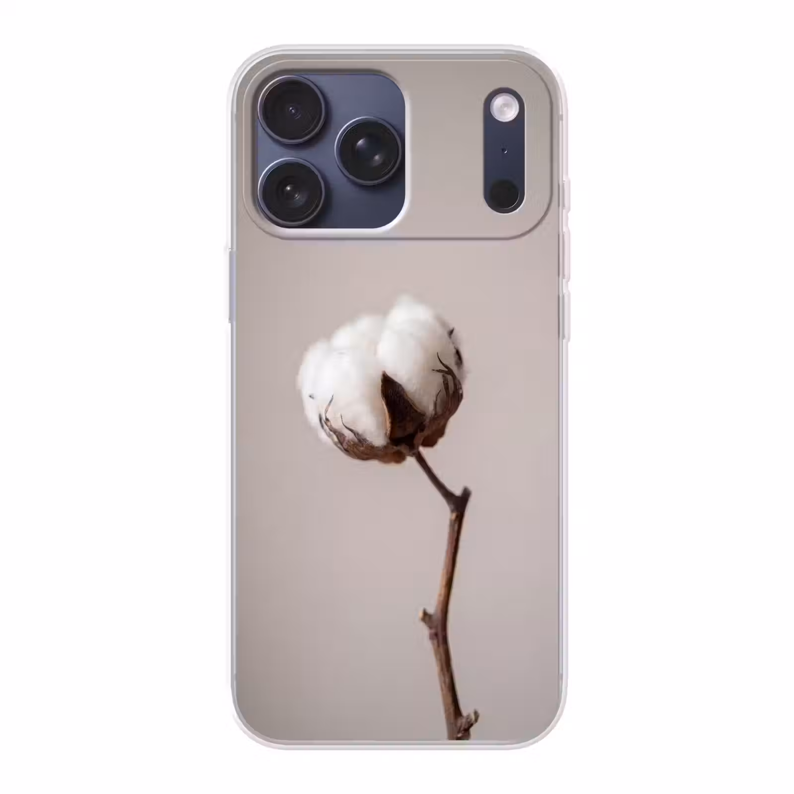 Telefoonhoesje Softcase - Katoenbol - Minimalistisch - Wit — 1
