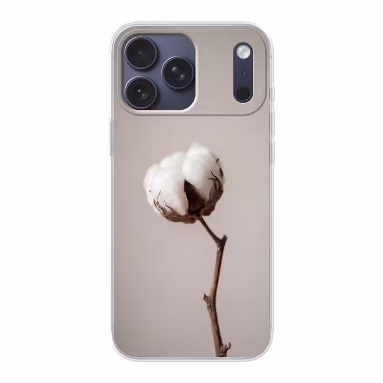 Telefoonhoesje Softcase - Katoenbol - Minimalistisch - Wit — 1