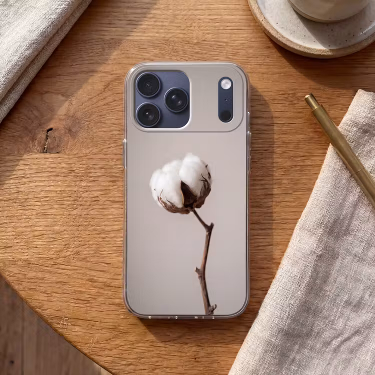 Telefoonhoesje Softcase - Katoenbol - Minimalistisch - Wit — 2