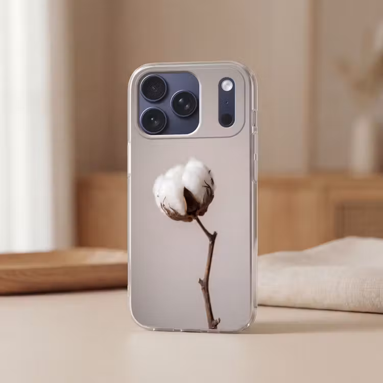 Telefoonhoesje Softcase - Katoenbol - Minimalistisch - Wit — 3
