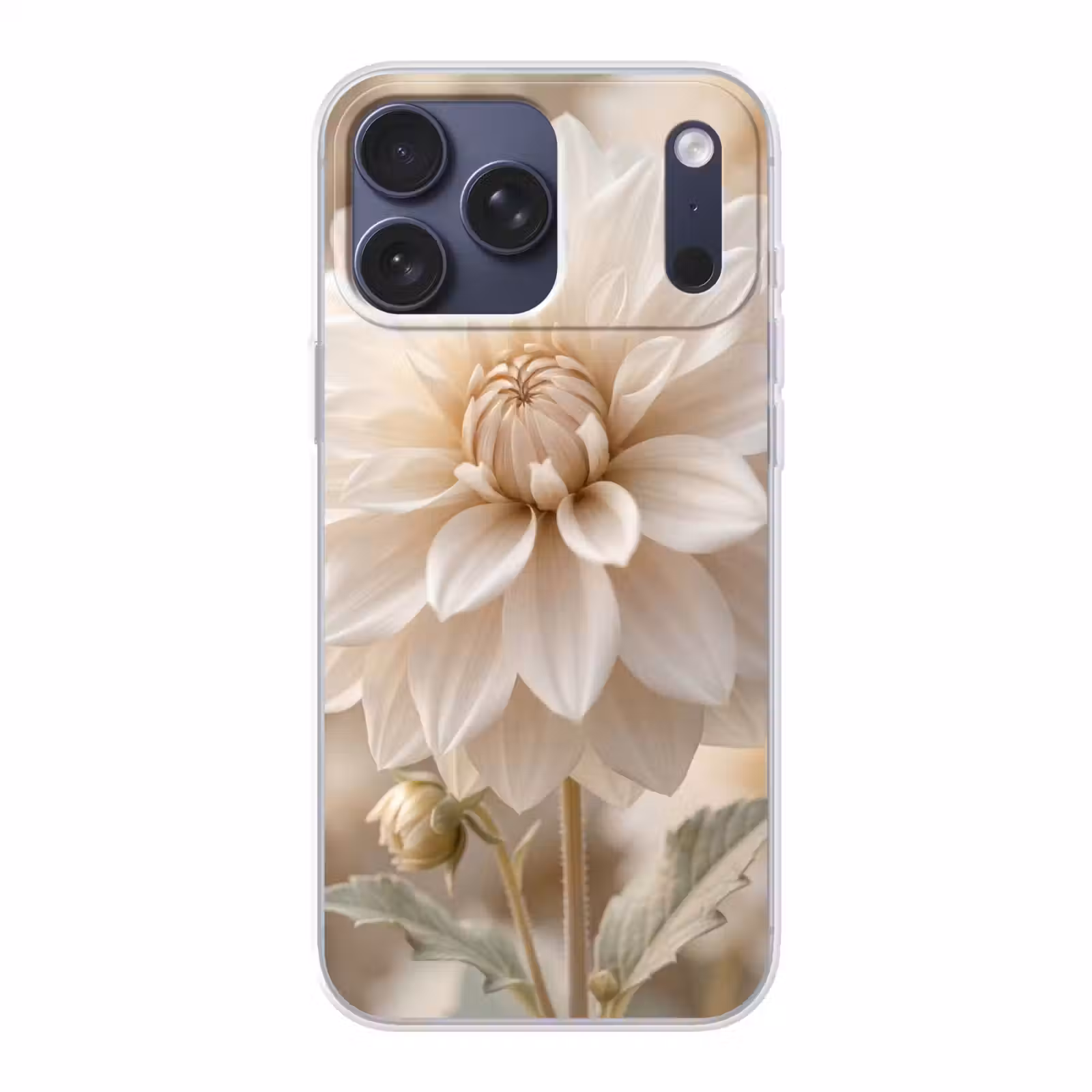 Telefoonhoesje Softcase - Bloem - Dahlia - Wit — 1
