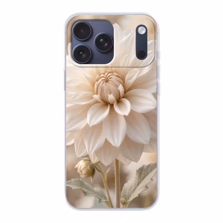 Telefoonhoesje Softcase - Bloem - Dahlia - Wit — 1