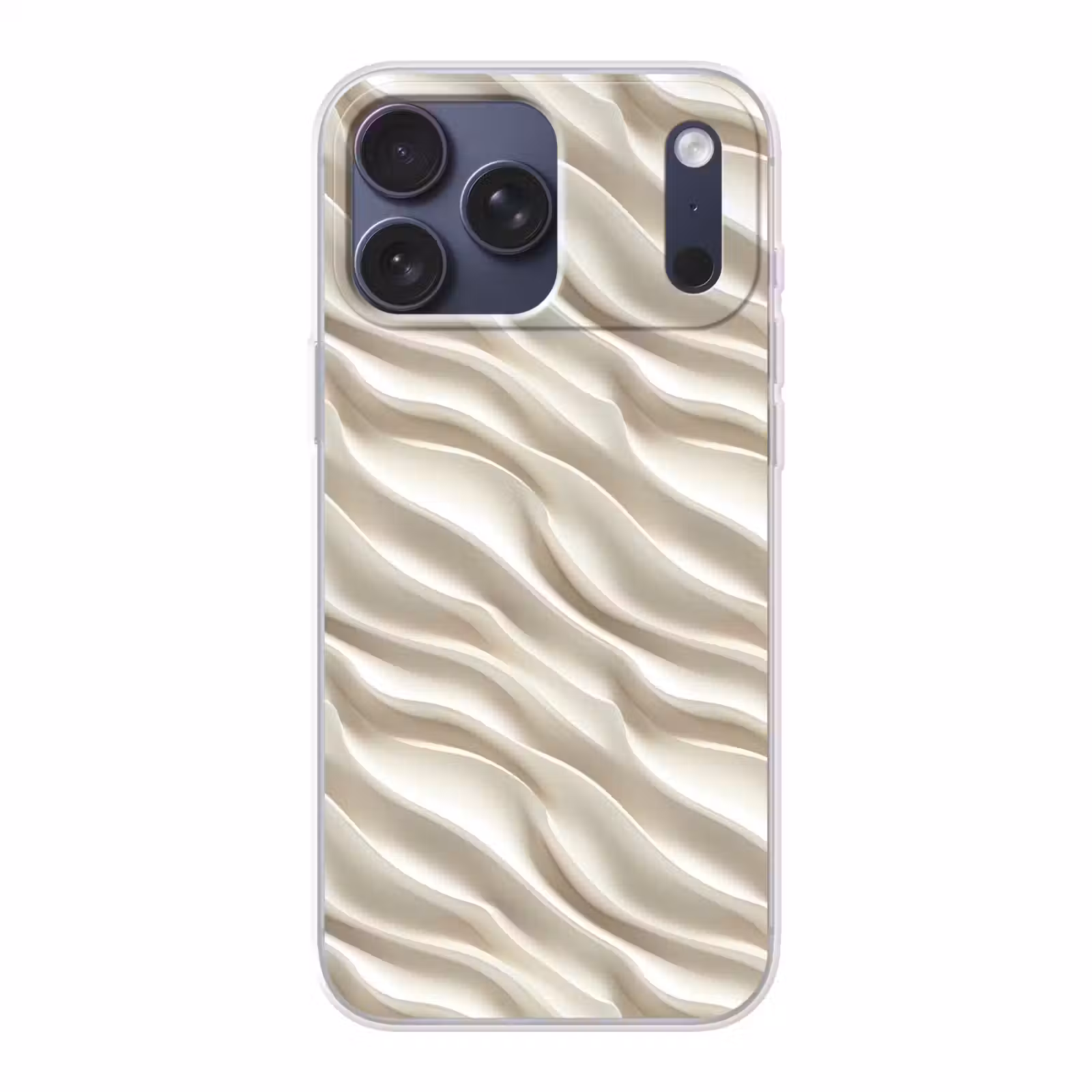 Telefoonhoesje Softcase - Diagonaal - Golven - Crème — 1