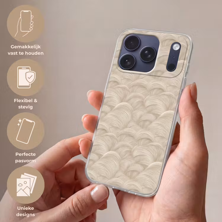 Telefoonhoesje Softcase - Bogen - Patroon - Beige — 4