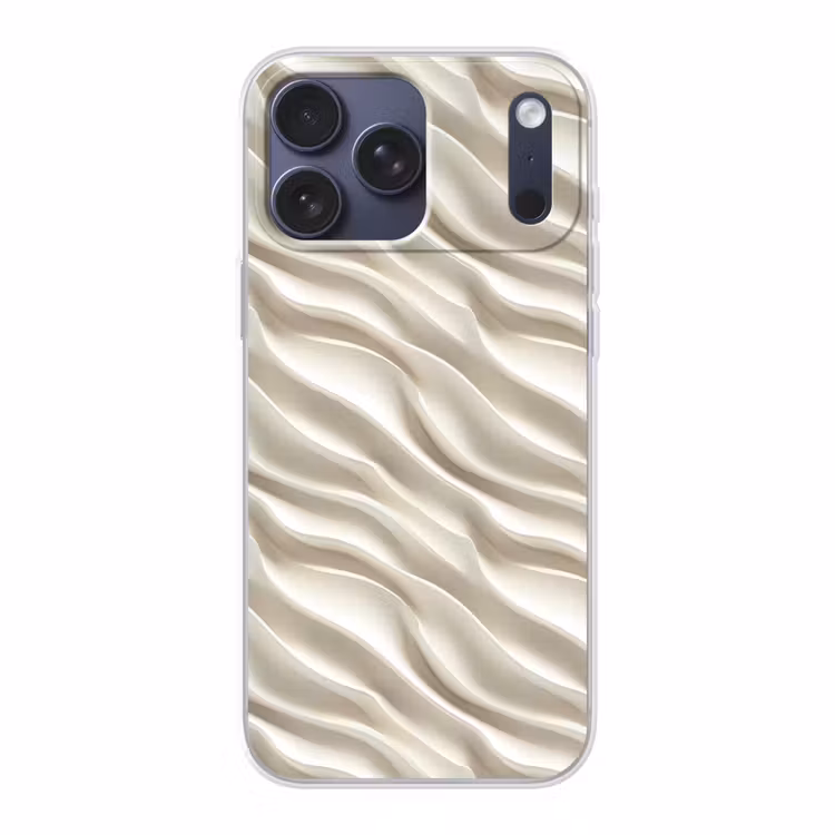 Telefoonhoesje Softcase - Diagonaal - Golven - Crème — 1
