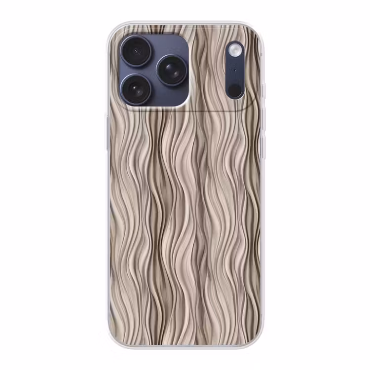 Telefoonhoesje Softcase - Golven - 3D - Crème — 1
