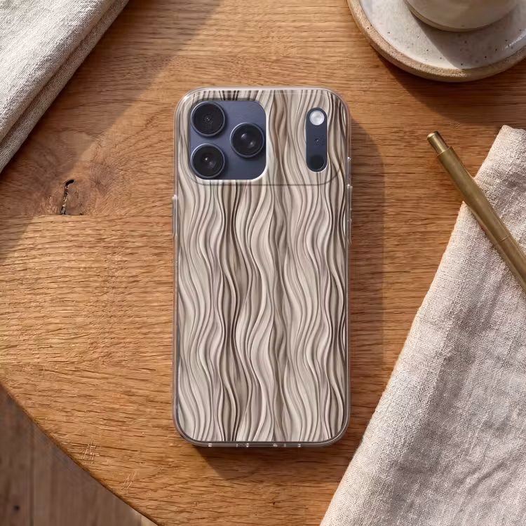 Telefoonhoesje Softcase - Golven - 3D - Crème — 2