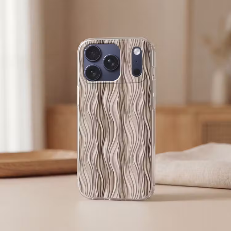 Telefoonhoesje Softcase - Golven - 3D - Crème — 3