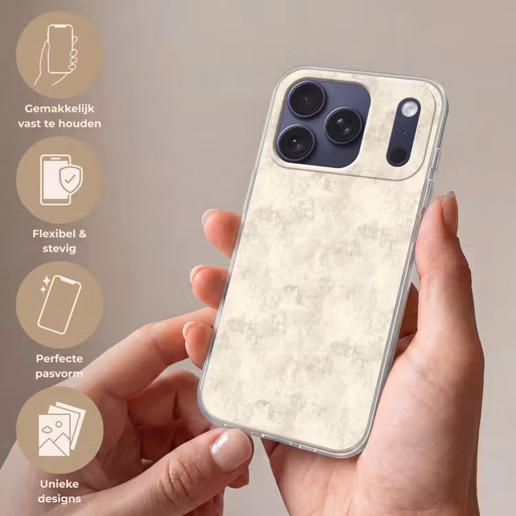 Telefoonhoesje Softcase - Patroon - Organisch - Beige — 4