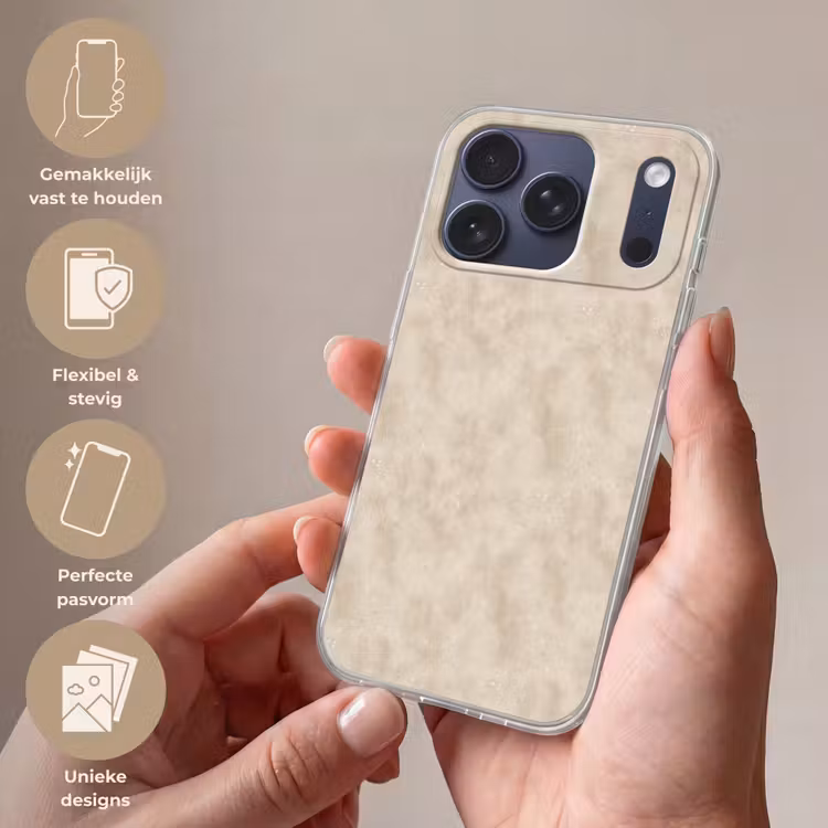 Telefoonhoesje Softcase - Structuur - Spikkels - Beige — 4