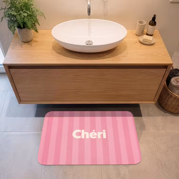 Badmat - Gestreept - Roze - Chéri — 2