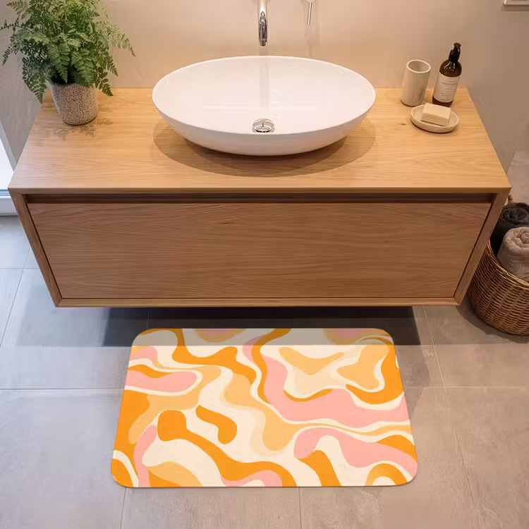 Badmat - Abstract - Golvend - Oranje — 2