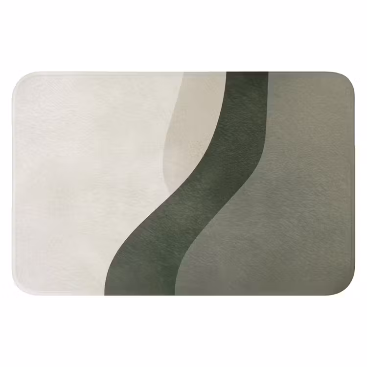 Badmat - Japandi - Groen - Abstract - Modern — 1