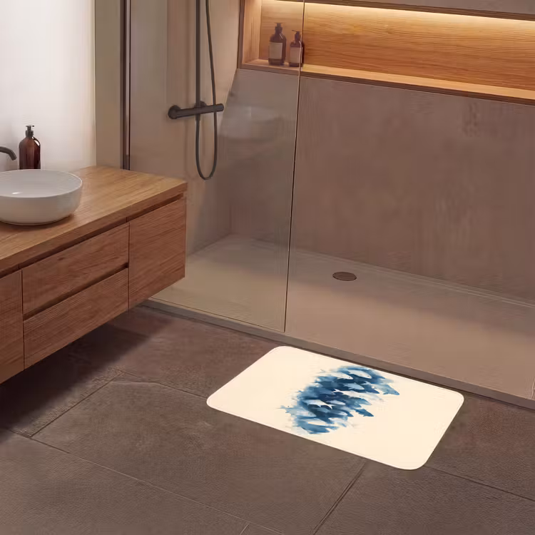 Badmat - Vissen - Minimalistisch - Blauw — 6