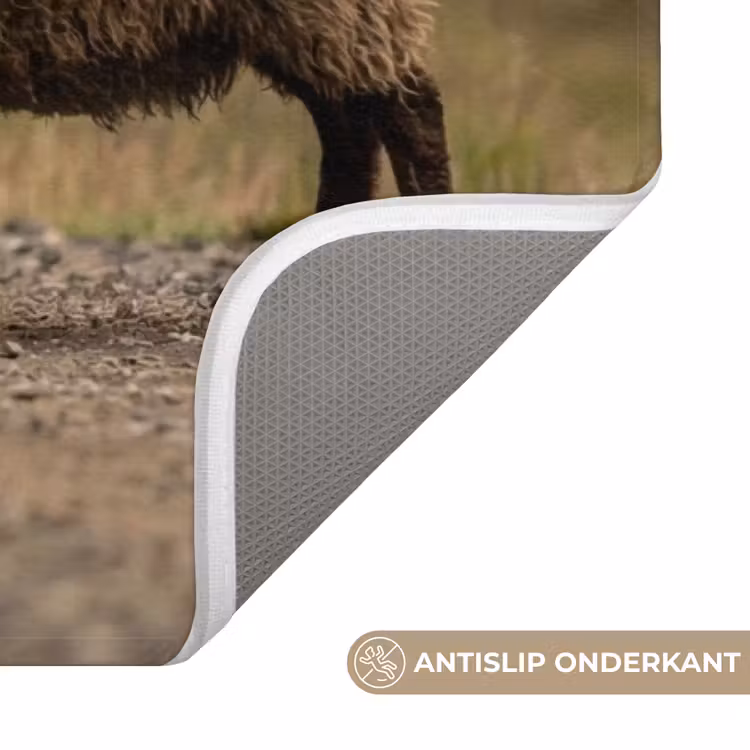 Badmat - Schapen - Bruin - Wit - Grindpad — 3