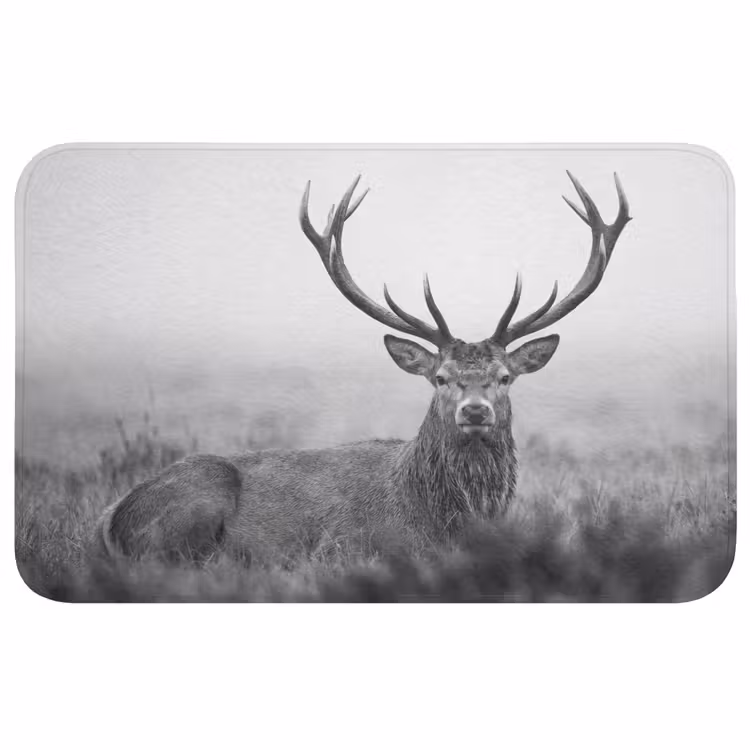 Badmat - Hert - Mistig - Zwart - Wit — 1