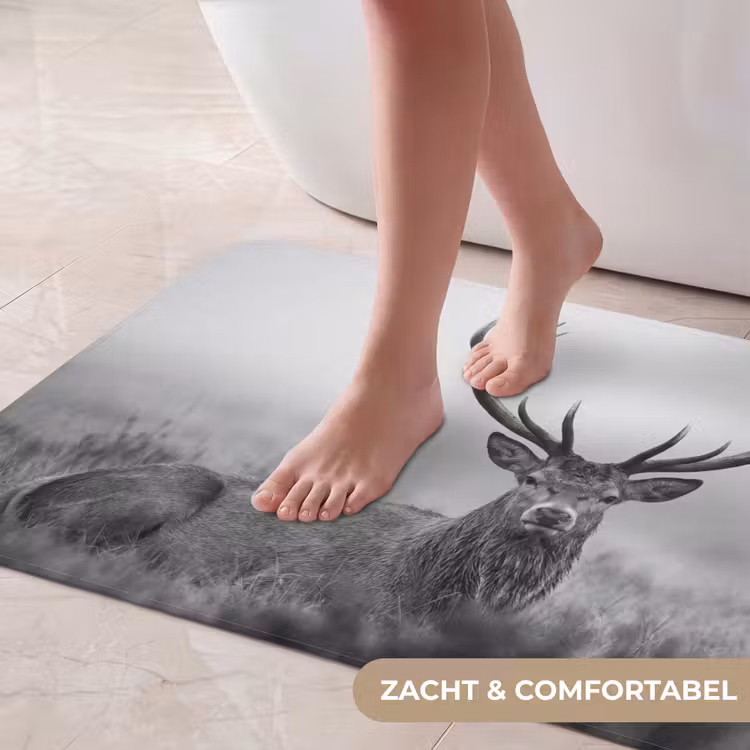 Badmat - Hert - Mistig - Zwart - Wit — 5
