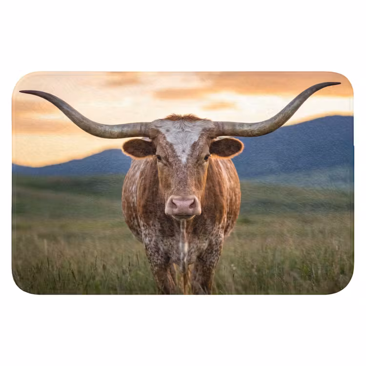 Badmat - Longhorn - Landschap - Zonsondergang — 1