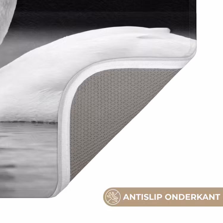 Badmat - Zwanen - Hart - Zwart - Wit — 3