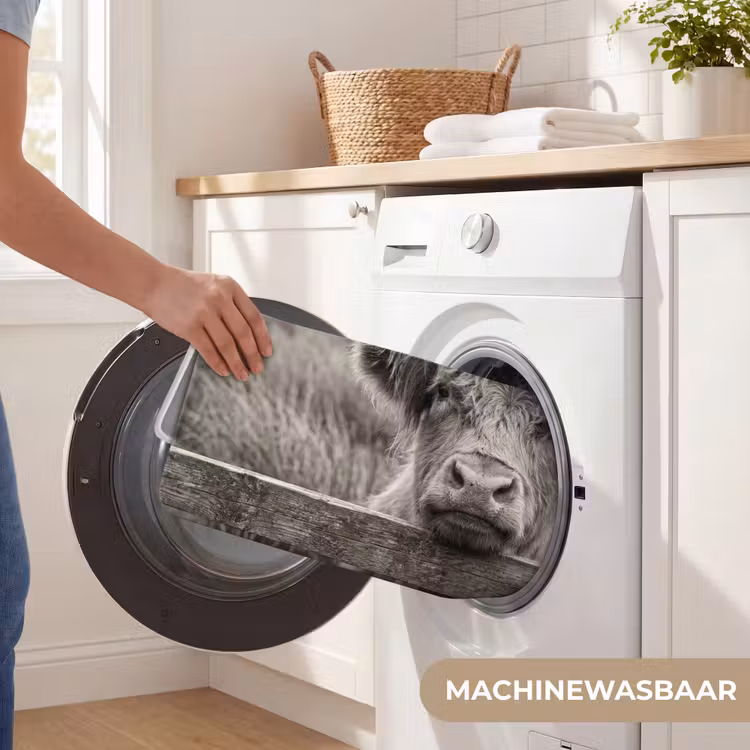 Badmat - Schotse hooglander - Zwart - Wit - Hout — 7