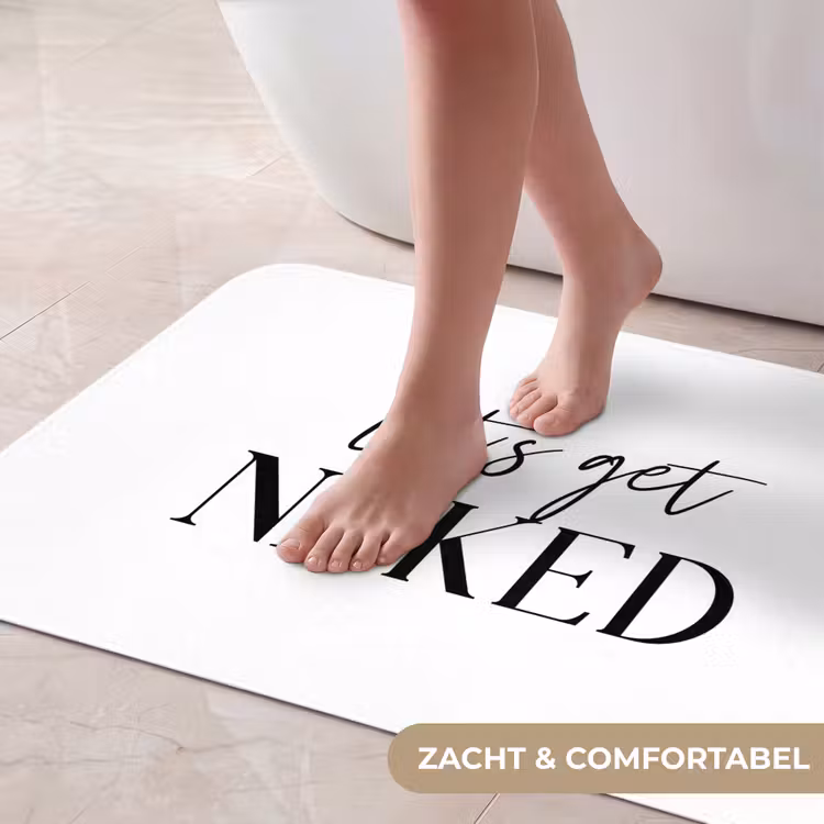 Badmat - Quotes - Let's get naked - Wit - Spreuk — 5