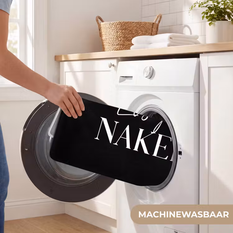 Badmat - Quotes - Let's get naked - Zwart - Spreuk — 7