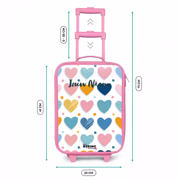 Kinderkoffer - Roze - Hartenpatroon — 5