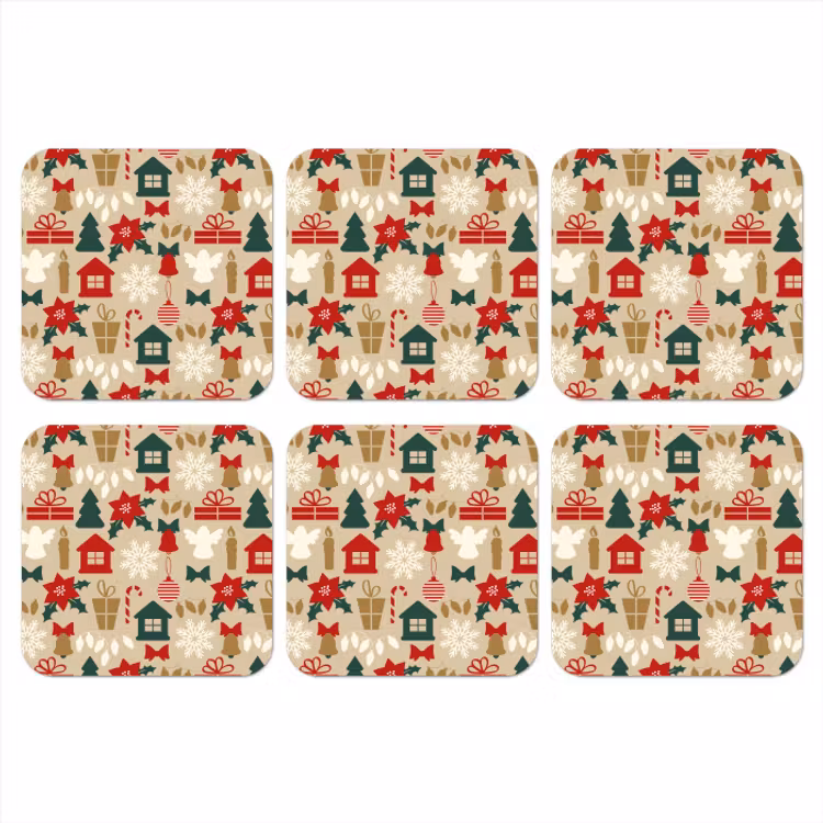 Onderzetter - Illustratie - Kerst - Beige — 1