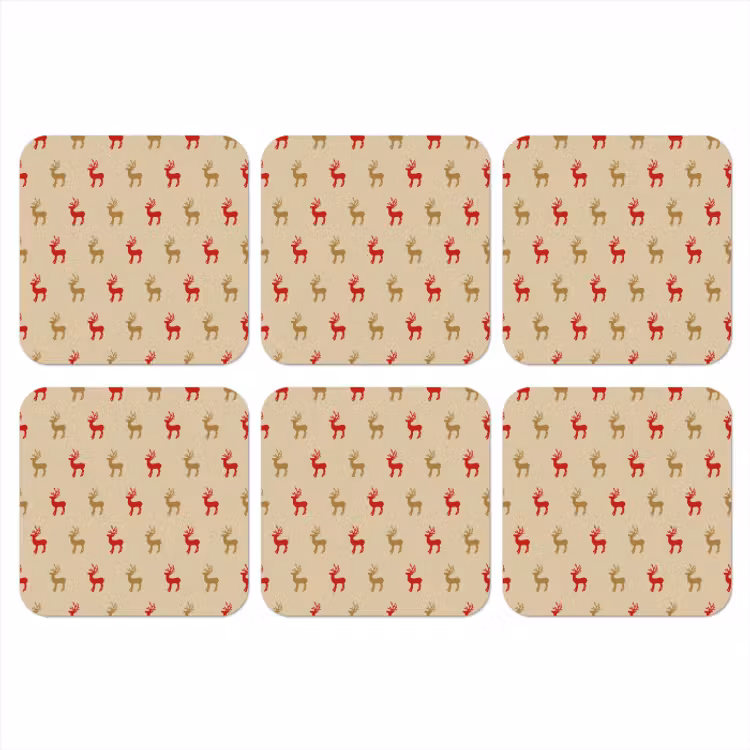 Onderzetter​ - Patroon - Herten - Beige