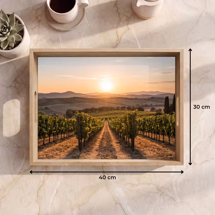 Dienblad - Wijngaard - Zonsondergang - Landschap — 9