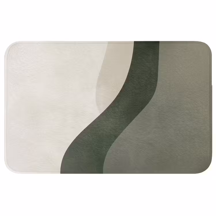 Wc Mat - Japandi - Groen - Abstract - Modern — 1