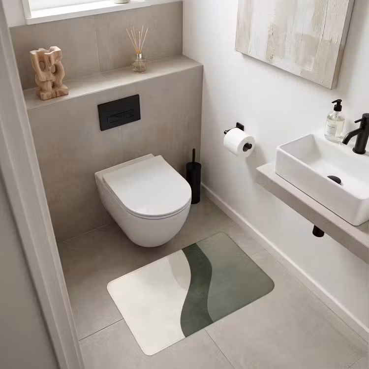 Wc Mat - Japandi - Groen - Abstract - Modern — 6