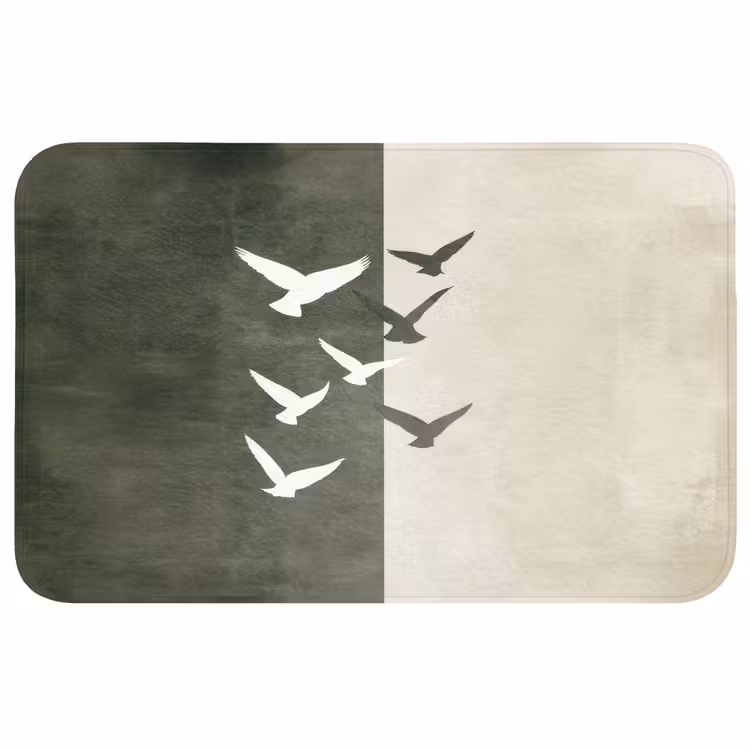 Wc Mat - Japandi - Vogel - Groen — 1