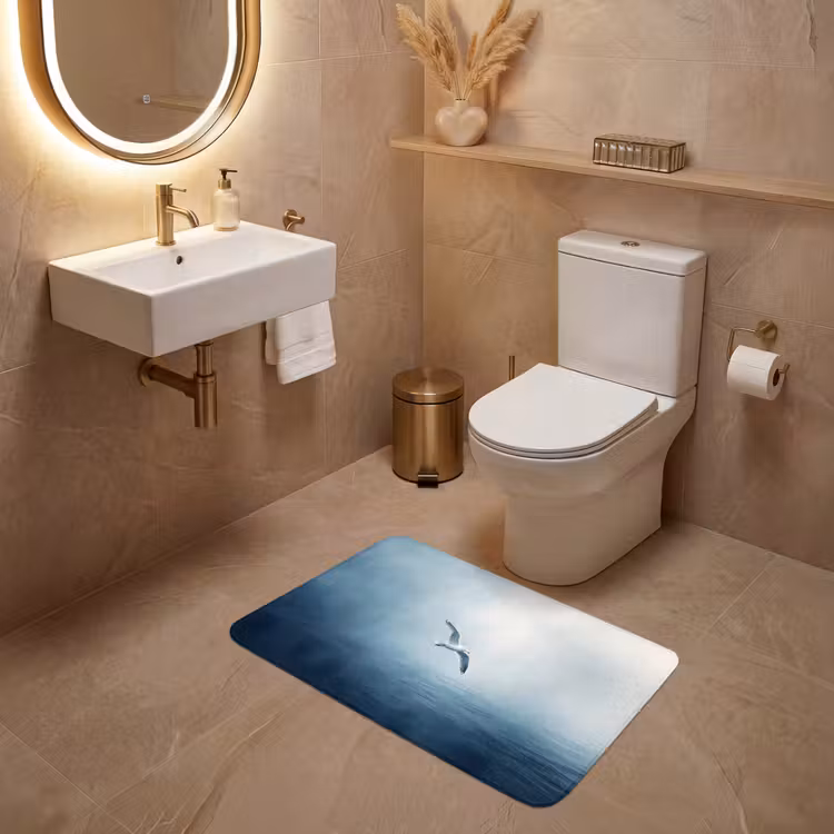Wc Mat - Meeuw - Wit - Zee - Mistig — 4
