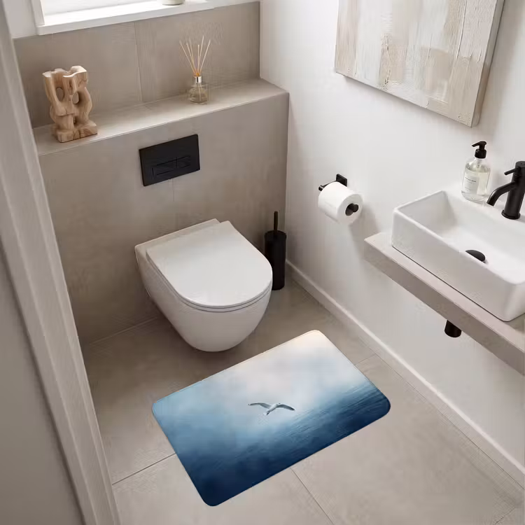 Wc Mat - Meeuw - Wit - Zee - Mistig — 6