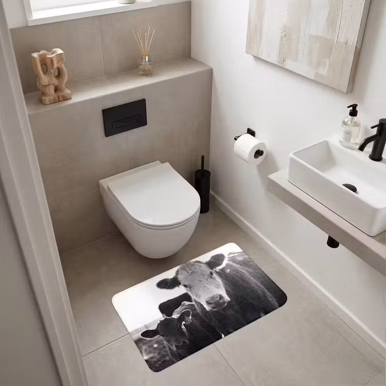 Wc Mat - Koeien - Zwart - Wit — 6