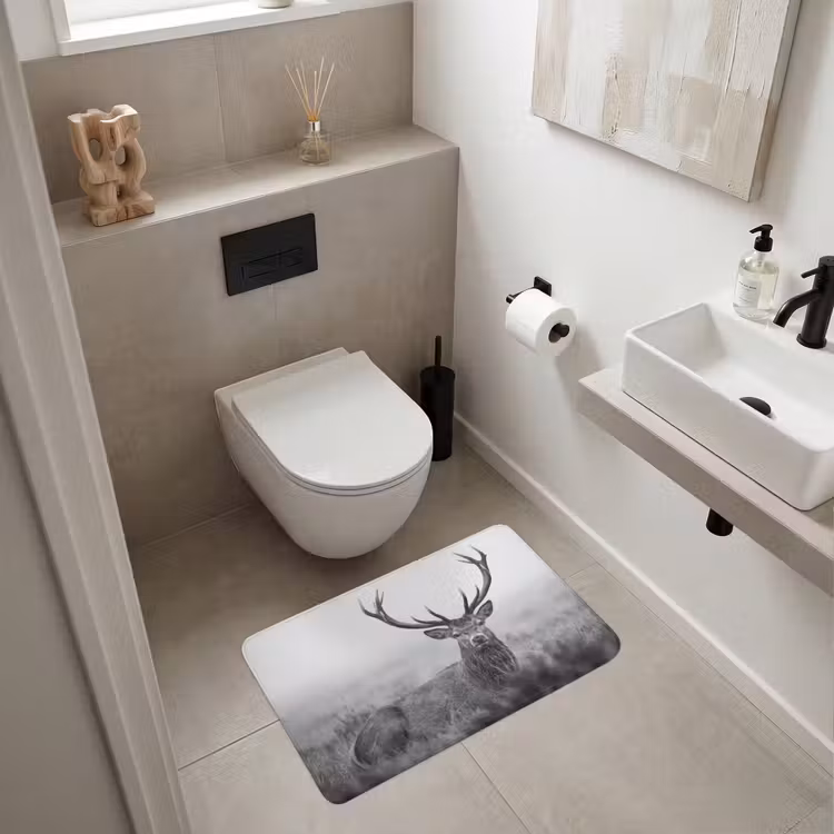 Wc Mat - Hert - Mistig - Zwart - Wit — 6