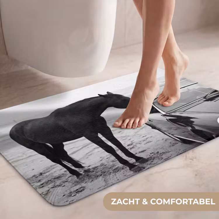 Wc Mat - Paard - Auto - Zwart - Wit — 7