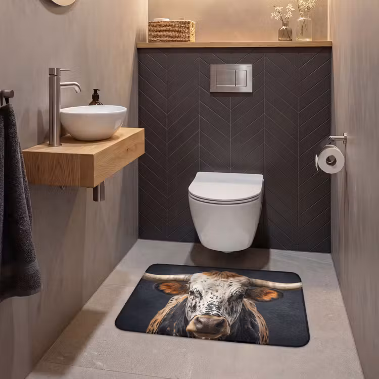 Wc Mat - Stier - Kleurrijk - Hoorns — 2