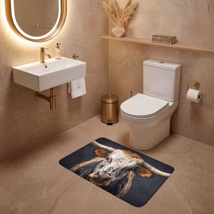 Wc Mat - Stier - Kleurrijk - Hoorns — 4