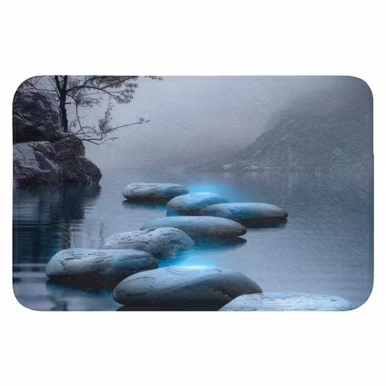 Wc Mat - Stenen - Water - Bomen - Natuur — 1
