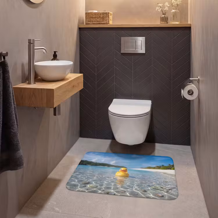 Wc Mat - Tropisch - Badeend - geel — 2