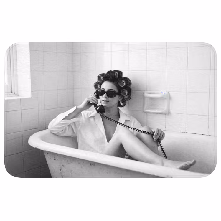 Wc Mat - Bad - Vrouw - Zwart - Wit — 1