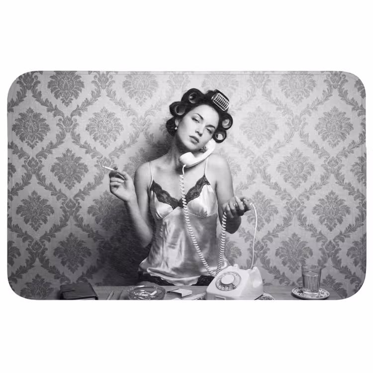 Wc Mat - Chic - Vrouw - Zwart - Wit — 1